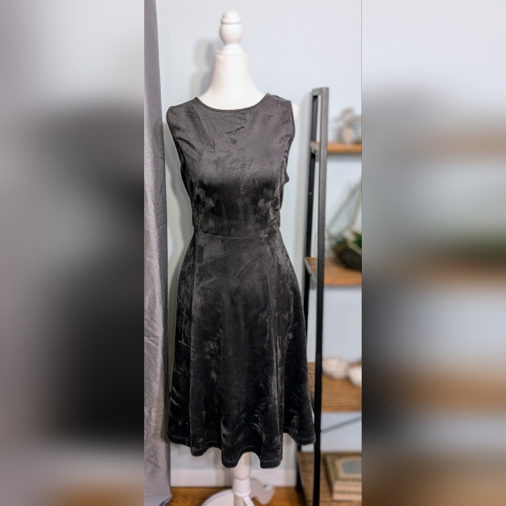 Philosophy Graphite Gray Sleeveless Velour Faux Suede Dress Size 6